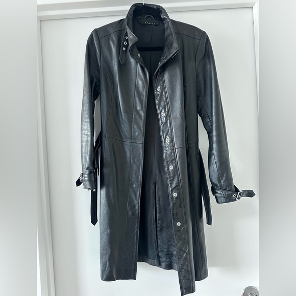 Sisley Genuine Leather Trench Coat - Picture 2 of 12